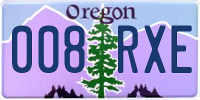 OR license plate 008RXE