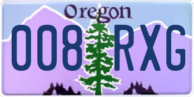 OR license plate 008RXG