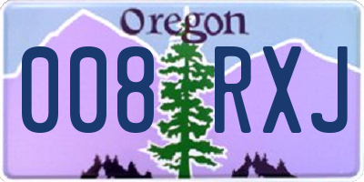 OR license plate 008RXJ