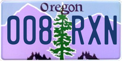OR license plate 008RXN