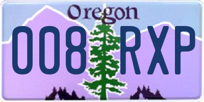 OR license plate 008RXP