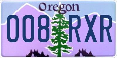 OR license plate 008RXR