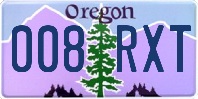 OR license plate 008RXT
