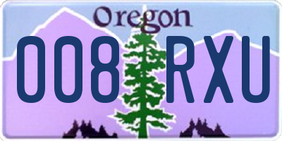 OR license plate 008RXU