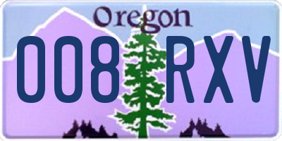 OR license plate 008RXV