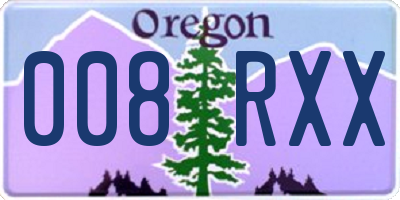 OR license plate 008RXX