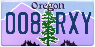 OR license plate 008RXY