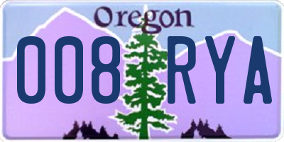 OR license plate 008RYA