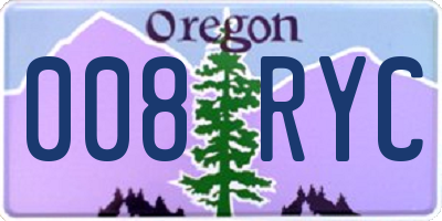 OR license plate 008RYC