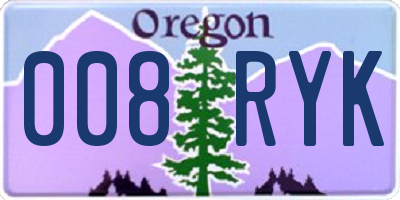 OR license plate 008RYK