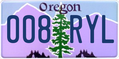 OR license plate 008RYL