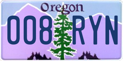 OR license plate 008RYN