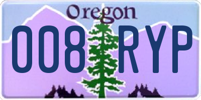 OR license plate 008RYP