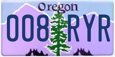 OR license plate 008RYR