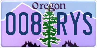 OR license plate 008RYS