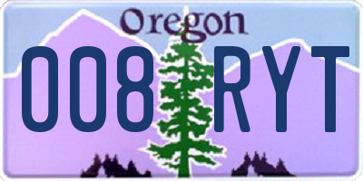 OR license plate 008RYT
