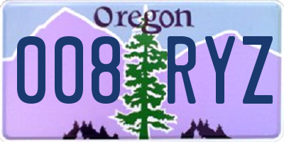OR license plate 008RYZ