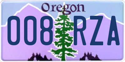 OR license plate 008RZA