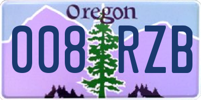 OR license plate 008RZB