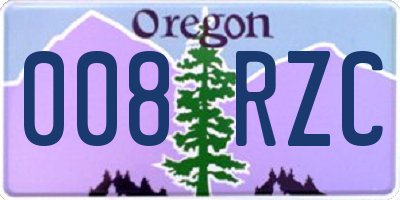 OR license plate 008RZC