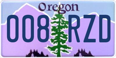 OR license plate 008RZD