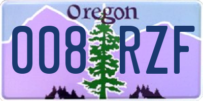 OR license plate 008RZF