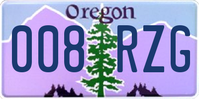 OR license plate 008RZG