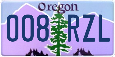 OR license plate 008RZL