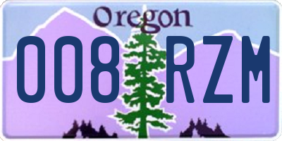 OR license plate 008RZM