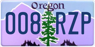 OR license plate 008RZP