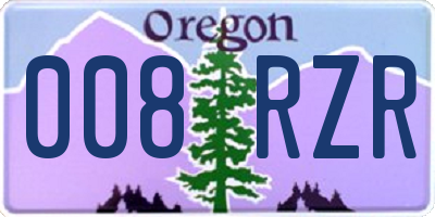 OR license plate 008RZR