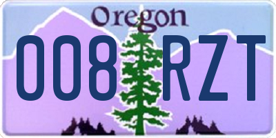 OR license plate 008RZT