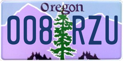 OR license plate 008RZU