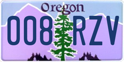 OR license plate 008RZV