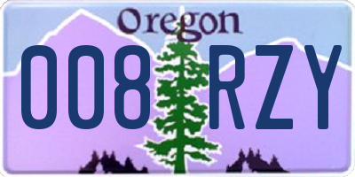OR license plate 008RZY
