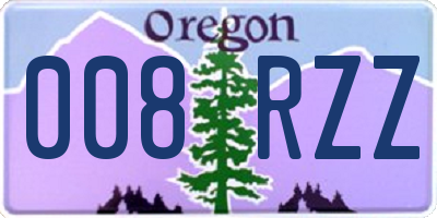 OR license plate 008RZZ