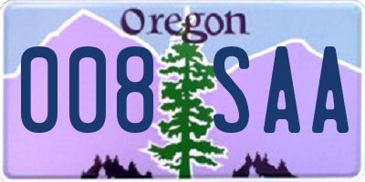 OR license plate 008SAA