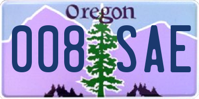 OR license plate 008SAE