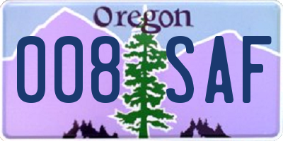 OR license plate 008SAF