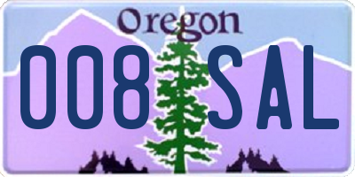 OR license plate 008SAL
