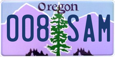 OR license plate 008SAM