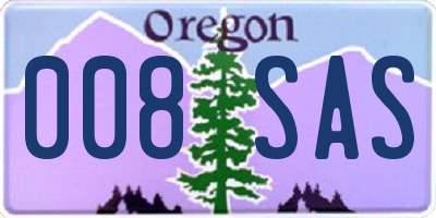 OR license plate 008SAS