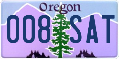 OR license plate 008SAT