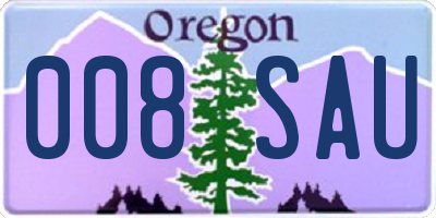 OR license plate 008SAU