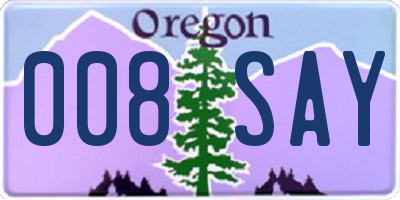 OR license plate 008SAY