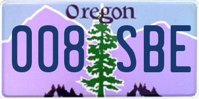 OR license plate 008SBE