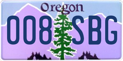 OR license plate 008SBG