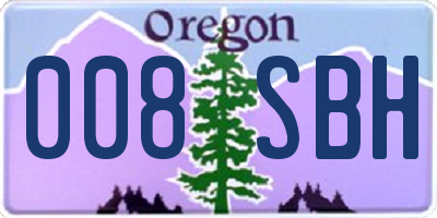 OR license plate 008SBH