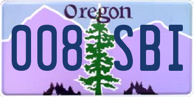 OR license plate 008SBI