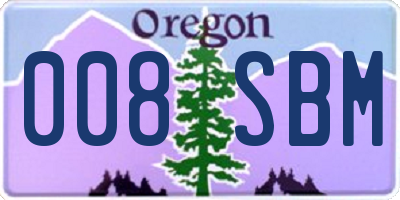 OR license plate 008SBM